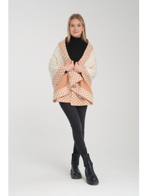 T-Crazy Knitwear Bohem Kışlık Triko Şal, Çift Katlı ve Çift Taraflı Triko Örme Omuz Şal