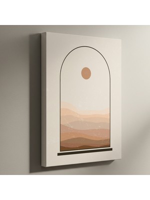 Minimalist Toprak Tonları Manzara Tablosu