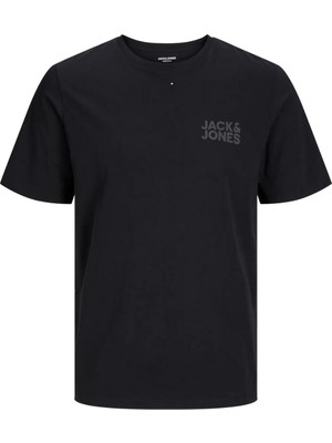 Jack&jones 12158505 Sol Gogus Yazılı Buyuk Beden Kısa Kol Tshırt