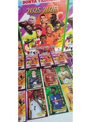 Süperler Ligi Dünya Yıldızları 2025-2026 60 Kart 60 Sticker 10 Kutu 2 Albüm + Sürpriz Hediye Oyun Kağıtları