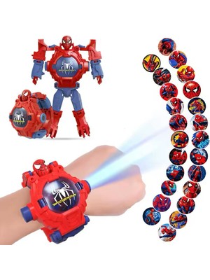 Spiderman Örümcek Adam Projeksiyonlu 3D LED Saat 24 Farklı Karakteri Duvara Yansıtır