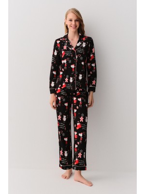 Suwen Lulusu Gömlek Yaka Pijama Takımı