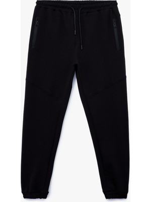 Pamuklu Fermuarlı Cepli Beli Bağcıklı Jogger Eşofman Altı