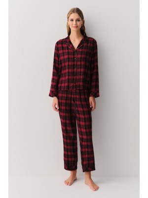 Suwen Alda Gömlek Yaka Pijama Takımı