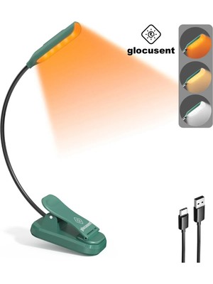 Glocusent Şarjlı LED Masa, Kitap Lambası Çalışma, Okuma, Tamirci Ergonomik Esnek Şarjlı Type C