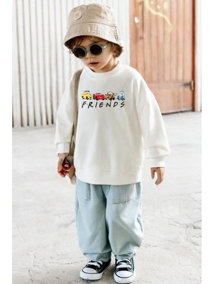 Unisex Baskılı 3 Iplik Kumaş Pamuklu Sweatshirt