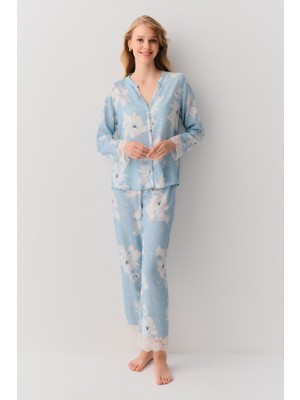 Suwen Magnolia Gömlek Yaka Pijama Takımı
