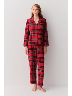 Suwen Lauren Gömlek Yaka Pijama Takımı