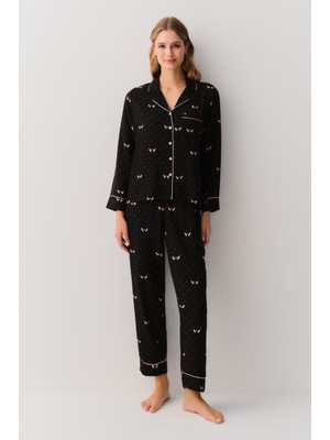 Suwen Angel Gömlek Yaka Pijama Takımı