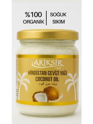 Akiksir Hindistan Cevizi Yağı Vegan Özellikte 150 g Cilt ve Saç Bakımı İçin Kadınlara Özel