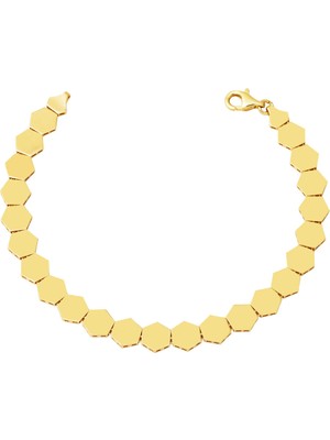 Petek Tasarım 14 Ayar Altın Künye