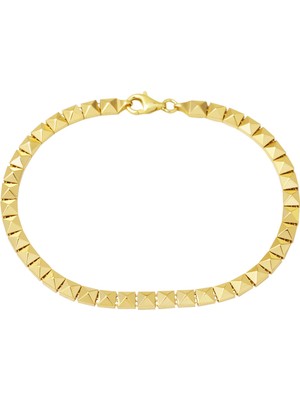 Piramit 14 Ayar Altın Taşsız Bileklik