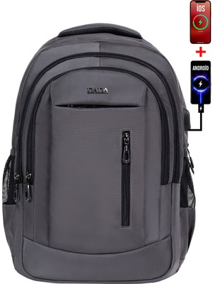 Unisex Okul Sırt Çantası Büyük Boy Çok Gözlü USB Type-C Su Geçirmez Oxford Kumaş Lise Üniversite