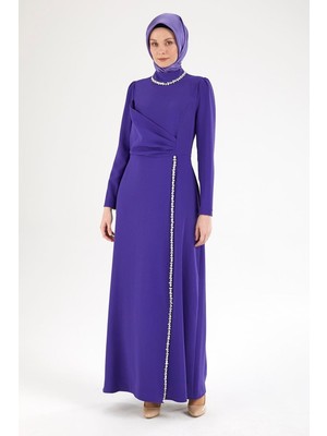 Armine 25YT912 Morcivet Kadın Boyundan ve Boydan Taş Detaylı Abiye Elbise