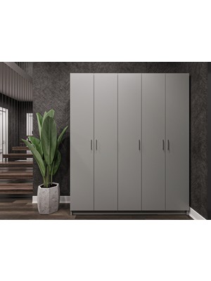 Asra Trend Lüks 5 Kapaklı Portmanto Askılı Vestiyer %100 MDF Ayakkabılık Dolabı V09