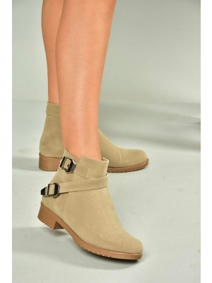 A726193402 Bej Süet Kadın Bot