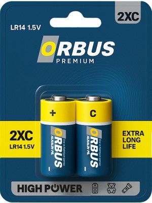 Orbus C Boy (Orta Boy) LR14 Alkalin Pil – 1.5V