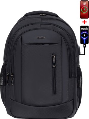 Unisex Okul Sırt Çantası Büyük Boy Çok Gözlü USB Type-C Su Geçirmez Oxford Kumaş Lise Üniversite