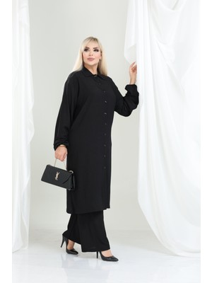 Bürümcük Gömlek Yaka Tunik Takım Düğmeli Tesettüre Uygun  2xl 6xl