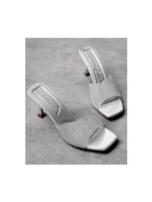 Luart Platin Simli Topuklu Terlik