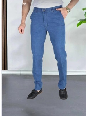 Klasik Kesim Siyah Likralı Erkek Yan Cepli Klasik Kot Pantolon Likralı Yuksek Bel