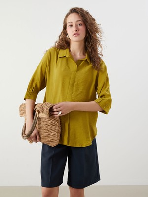 Lc Waikiki Yeni Sezon Gomlek Yaka Modal Karisimli Bluz - S5QL40Z8