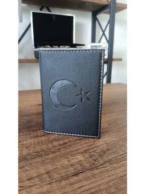 Bayrak Baskılı Deri Dikişli Araç Ruhsat Kılıfı Kabı Oto Ruhsatlık Araba Ruhsat Koruyucu