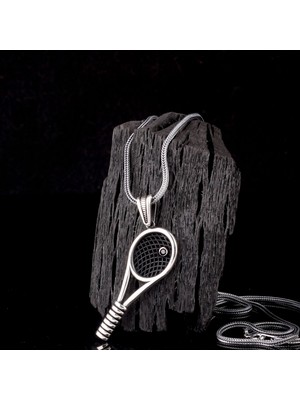 925 Ayar Gümüş Tenis Raketi Model Kolye