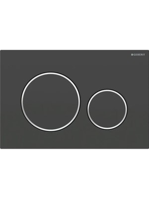 Geberit Kumanda Kapağı Sigma20 - Çift Basmalı - Siyah / Mat Siyah / Siyah