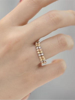 14 Ayar Altın Çift Sıra Dorikalı Yüzük