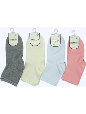 Kız Çocuk 4'lü Dikişsiz Lastiksiz Kız Çocuk Soket  Çorap 3120