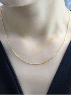 14 Ayar Altın Palmiye Tasarımlı Kolye Zincir