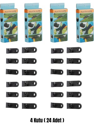 24 Adet Çoklu Kullanımlı Branda, Gölgelik, Tarp Çadır Için Yüksek Kaliteli Vidalı Plastik Klips