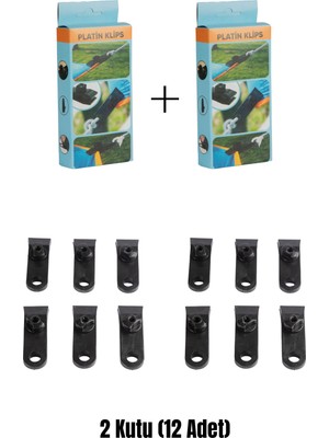 2 Adet 6'lı Paket Çoklu Kullanımlı Branda, Gölgelik, Tarp Çadır Için Yüksek Kaliteli Vidalı Plastik Klips