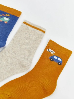 Lcw Kids Araba Baskılı Erkek Çocuk Soket Çorap 5'li  (W5)
