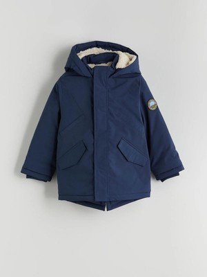 LC Waikiki Lcw Kids Kapüşonlu Erkek Çocuk Mont 1 - 2 Yaş Düz Desenli Navy Renkli Kalın Astar