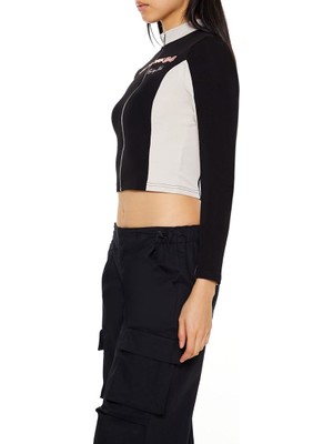 F21 Iki Renkli Crop Hırka