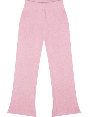 Antebies Pembe Beli Lastikli İspanyol Paça Triko Kız Çocuk Tayt