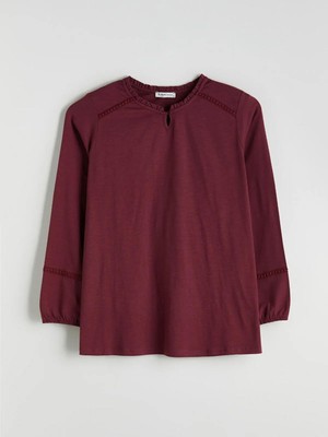 Bisiklet Yaka Fırfırlı Bluz  (W5)