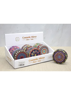 Taşlı Yuvarlak El Aynası Kalın Model 3