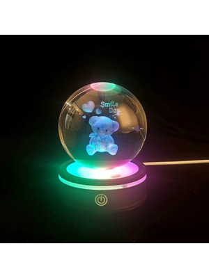 Usb'li Ayıcık Tasarımlı Dönen Cam Küre