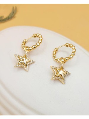 Sallantılı Yıldız Halka Küpe