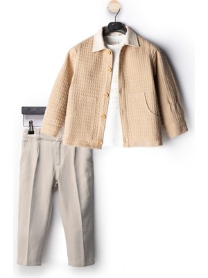 Keten Pamuklu Erkek Bebek Alt Ust Takım Erkek Çocuk Takım Erkek Bebek Giyim Erkek Bebek Takım 3'lü