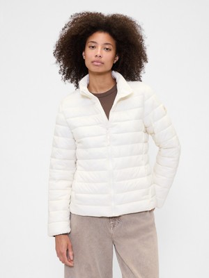 Gap Kadın Beyaz ColdControl Puffer Şişme Mont