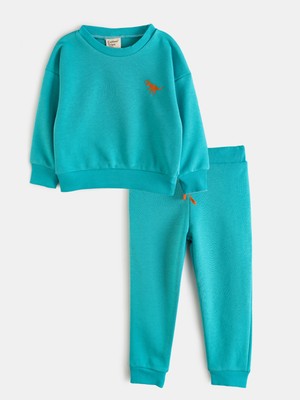 Ays Bebe Aysbebe Dinazor Nakışlı Kışlık Çocuk Takım Unisex (2 Iplik)