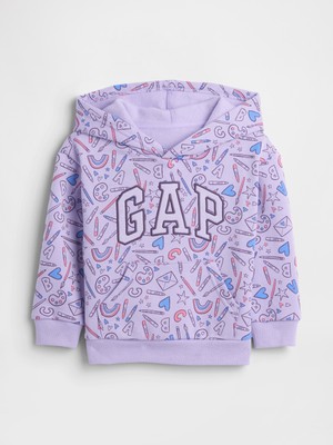Gap Kız Bebek Mor Gap Relaxed Logo Grafik Sweatshirt