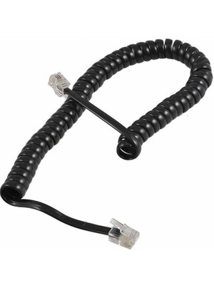 Telefon Spiral Kablo Siyah 4p/4c