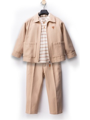  Keten Pamuklu Erkek Bebek Takım 3'lü Erkek Bebek Alt Ust Takım Erkek Çocuk Takım Erkek Bebek Giyim