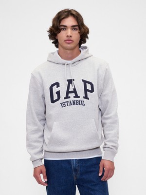 Gap Erkek Gri Relaxed Gap Istanbul Logo Sweatshirt