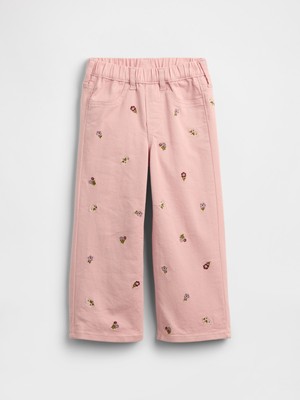 Gap Kız Bebek Pembe Wide Leg Denim Pantolon